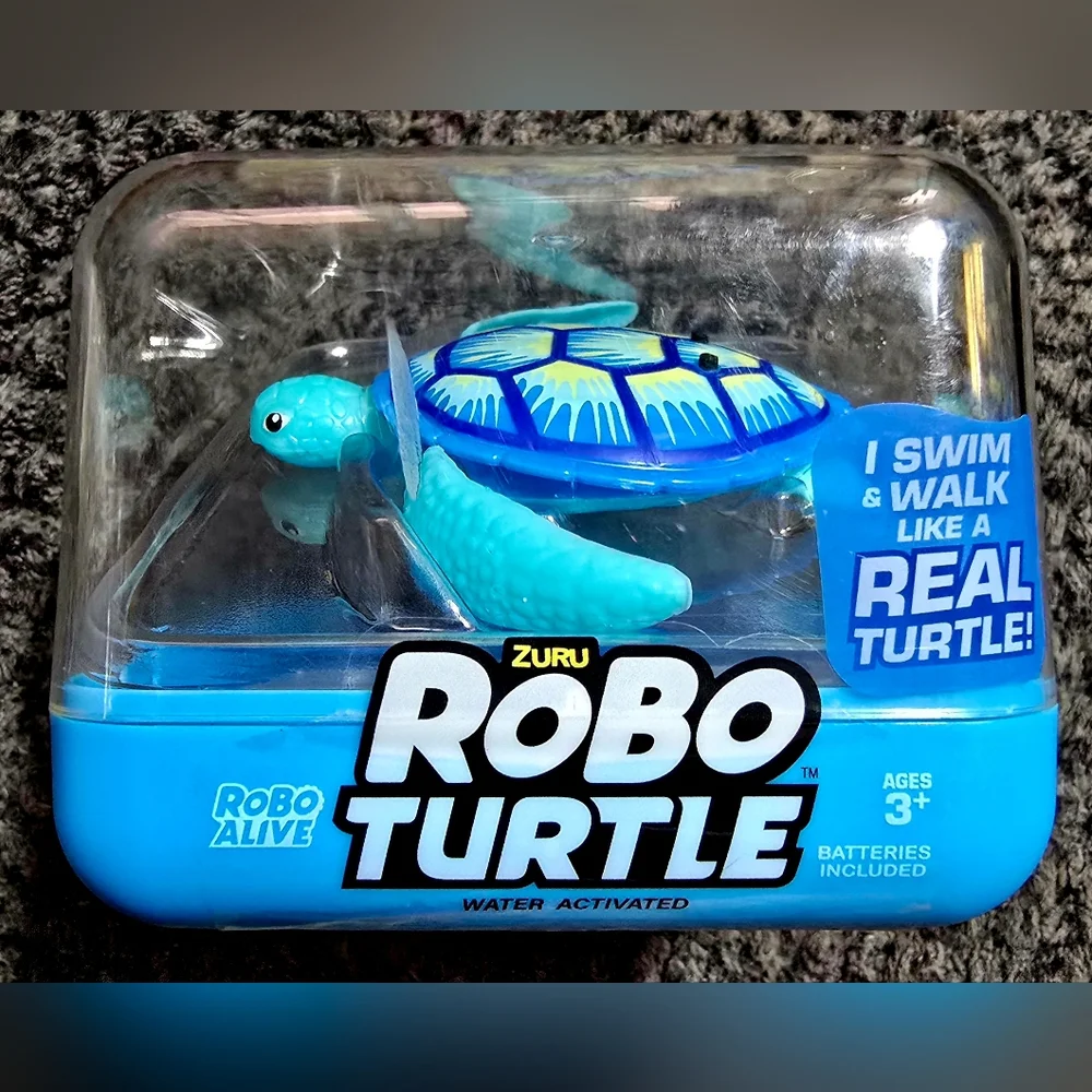 ZURU Robo Alive Swimming Turtle Water Activated Toy NEW Sealed Blue Batteries In - Picture 7 of 8
